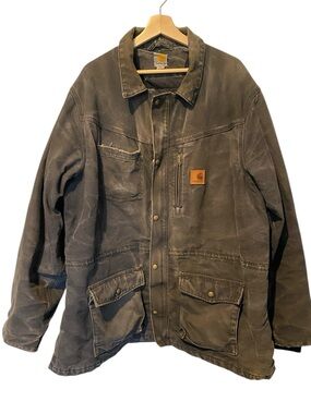 CARHARTT MENS VINTAGE FIELD BARN QUILTED LINED WELL WORN JACKET SZ XL